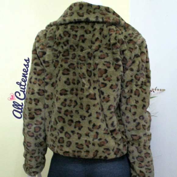 Leopard Print Faux Fur Jacket - Picture 3 of 8